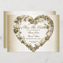 Trouwbloem Golden  Hart Lijst Elegant