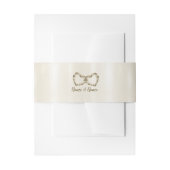 Trouwbloem Golden  Hart Lijst Elegant Uitnodigingen Wikkel (Voorkant Voorbeeld)