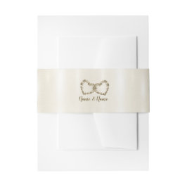 Trouwbloem Golden  Hart Lijst Elegant Uitnodigingen Wikkel