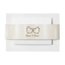 Trouwbloem Golden  Hart Lijst Elegant Uitnodigingen Wikkel