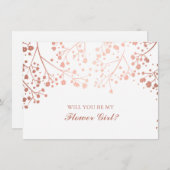 Trouwbloem Meisje Uitnodiging met Blozende Baby's  (Voorkant / Achterkant)