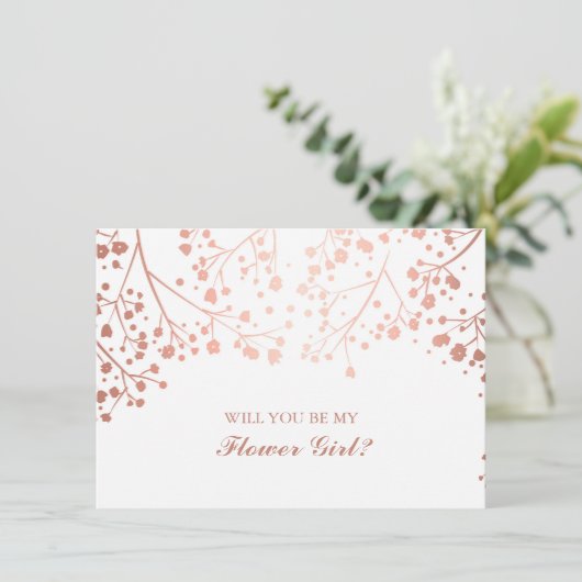 Trouwbloem Meisje Uitnodiging met Blozende Baby's  (Staand voorkant)