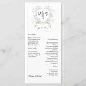 Trouwbloem Monogram Wapen Huwelijk Menu (Voorkant)