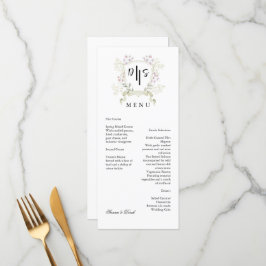 Trouwbloem Monogram Wapen Huwelijk Menu