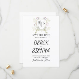 Trouwbloem Monogram Wapen Huwelijk Save The Date