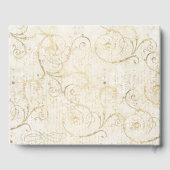 Trouwbloem Paarse Iris Goud Damask Gastenboek (Achterkant)