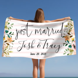 Trouwbloem Persoonlijke Net Getrouwd Bloemstuk Strandlaken