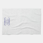 Trouwbloem roze kant op witte damast theedoek (Horizontaal)