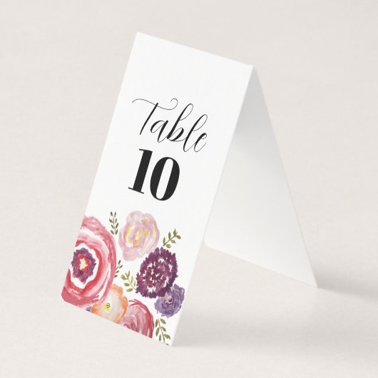 Trouwbloem schilderij tafel nummer kaart (Achterkant)