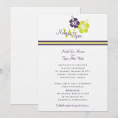 Trouwbloem van hibiscus met monogram kaart (Voorkant / Achterkant)