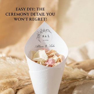 Trouwbloemblad Toss Cone Monogram Ceremonie Verzen