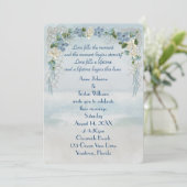 Trouwbloemboog op oceaanaquarel kaart (Staand voorkant)