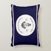 Trouwbloemen Anker Navyblauw Roze Nautisch Accent Kussen (Voorkant(Verticaal))