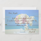 Trouwbloemen bruidsmeisje kaart voor een strandhuw (Achterkant)