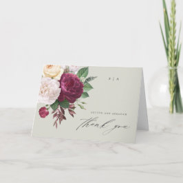 Trouwbloemen bruiloftsfoto bedankkaart kaart