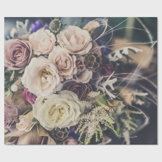 Trouwbloemen cadeau inpakpapier (Vlak)