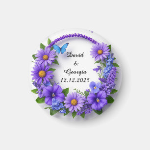 Trouwbloemen Cirkelvormig Frame Magneet