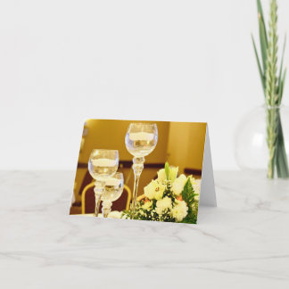 Trouwbloemen en kaarsen - Blanco binnenkant Bedankkaart