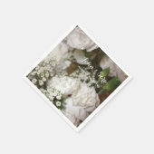 Trouwbloemen foto, gepersonaliseerde bruiloft servetten (Hoek)