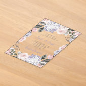 Trouwbloemen in vintage waterverf | Trouwen Acryl Uitnodigingen (Laagn)