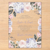 Trouwbloemen in vintage waterverf | Trouwen Acryl Uitnodigingen (Voorkant)