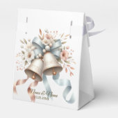 Trouwbloemen klokken roze blauwe linten mooi bedankdoosjes (Achterkant)