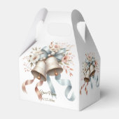 Trouwbloemen klokken roze blauwe linten mooi bedankdoosjes (Voorkant Zijde)