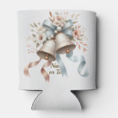 Trouwbloemen klokken roze blauwe linten mooi blikjeskoeler (Achterkant)