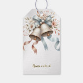 Trouwbloemen klokken roze blauwe linten mooi cadeaulabel (Achterkant)