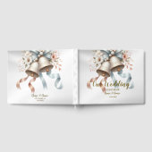 Trouwbloemen klokken roze blauwe linten mooi gastenboek (Volledig)