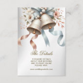 Trouwbloemen klokken roze blauwe linten mooi informatiekaartje (Voorkant)