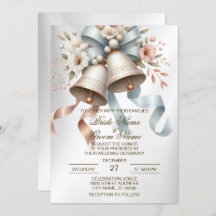 Trouwbloemen klokken roze blauwe linten mooi