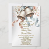 Trouwbloemen klokken roze blauwe linten mooi kaart (Voorkant)