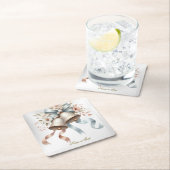 Trouwbloemen klokken roze blauwe linten mooi kartonnen onderzetters (Insitu)