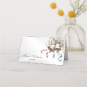 Trouwbloemen klokken roze blauwe linten mooi plaatskaartje (Achterkant)