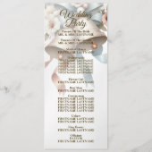 Trouwbloemen klokken roze blauwe linten mooi programmakaart (Achterkant)