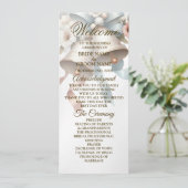 Trouwbloemen klokken roze blauwe linten mooi programmakaart (Staand voorkant)