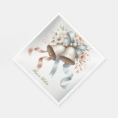 Trouwbloemen klokken roze blauwe linten mooi servet (Hoek)