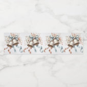 Trouwbloemen klokken roze blauwe linten mooi waterfles etiket (Enkel label)