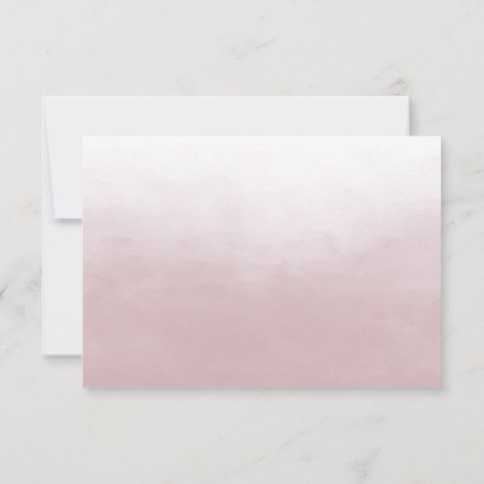 Trouwbloemen met Stof Roze Blush Roze RSVP Kaartje (Achterkant)