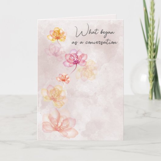 Trouwbloemen op roze abstract kaart (Voorkant)