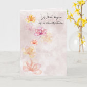 Trouwbloemen op roze abstract kaart (Gele Bloem)