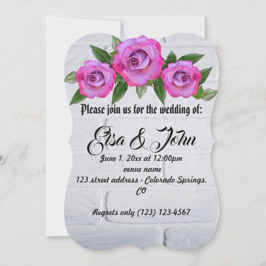 Trouwbloemen Roos Romantisch Lot Lot Kaart (Voorkant)