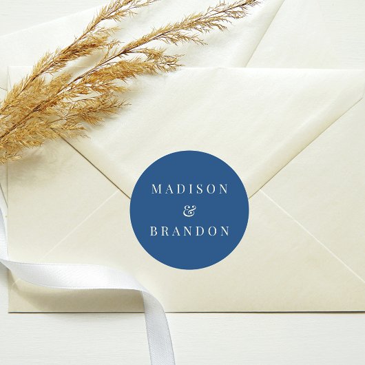 Trouwbloemen uit het midden van de eeuw | Blauw Ronde Sticker