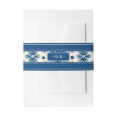 Trouwbloemen uit het midden van de eeuw | Blauw |  Uitnodigingen Wikkel (Voorkant Voorbeeld)