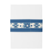 Trouwbloemen uit het midden van de eeuw | Blauw |  Uitnodigingen Wikkel (Achterkant Voorbeeld)