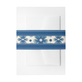 Trouwbloemen uit het midden van de eeuw | Blauw Uitnodigingen Wikkel (Voorkant Voorbeeld)