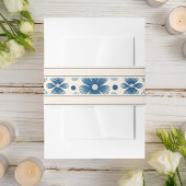 Trouwbloemen uit het midden van de eeuw | Crème Uitnodigingen Wikkel