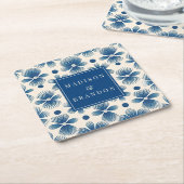 Trouwbloemen uit het midden van de eeuw | Volledig Kartonnen Onderzetters (Schuin)