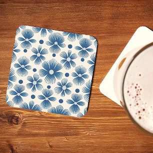 Trouwbloemen uit het midden van de eeuw Volledig Kartonnen Onderzetters